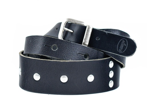 TFOA Liam's Nails and Leather Guitar Strap Black