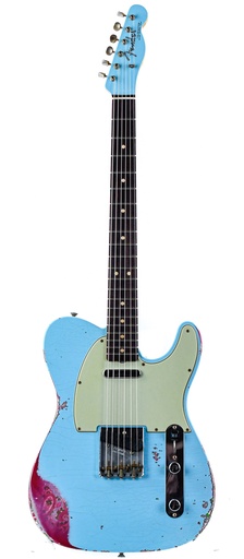 [9237002458] Fender Custom Shop 63 Telecaster Daphne Blue over Pink Paisley Heavy Relic