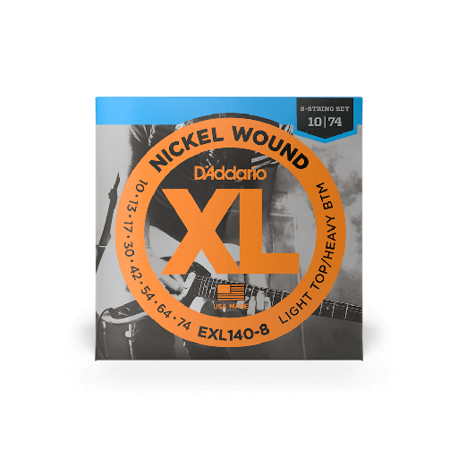 [EXL140-8] D'addario EXL140-8 Nickel Wound Light Top/Heavy Bottom 10-74 8 String