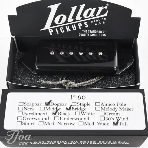 Lollar Dogear P90 Bridge Black Tall